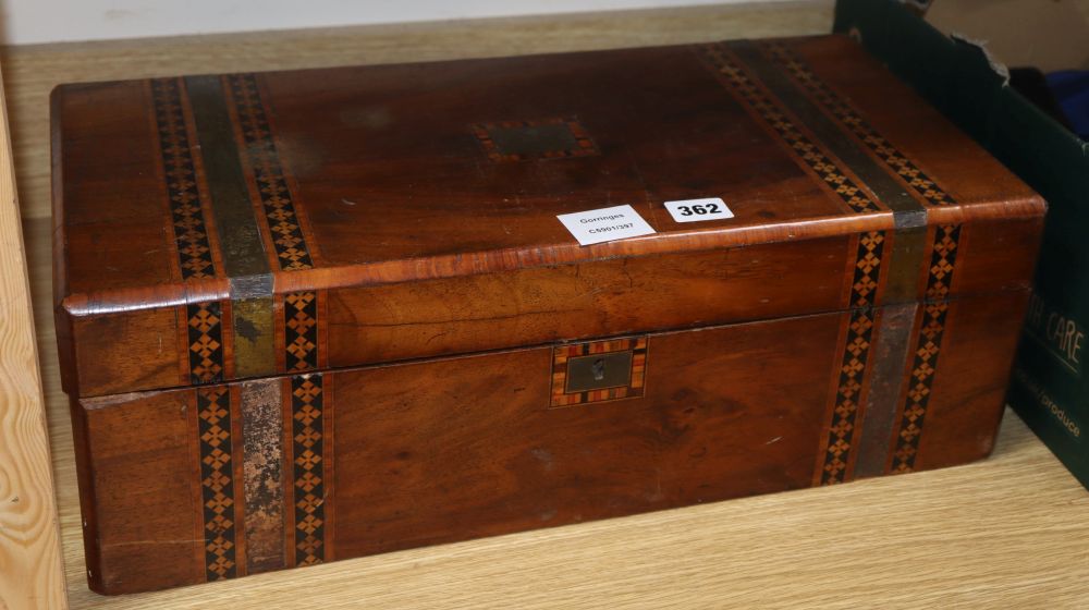 A Victorian inlaid writing slope